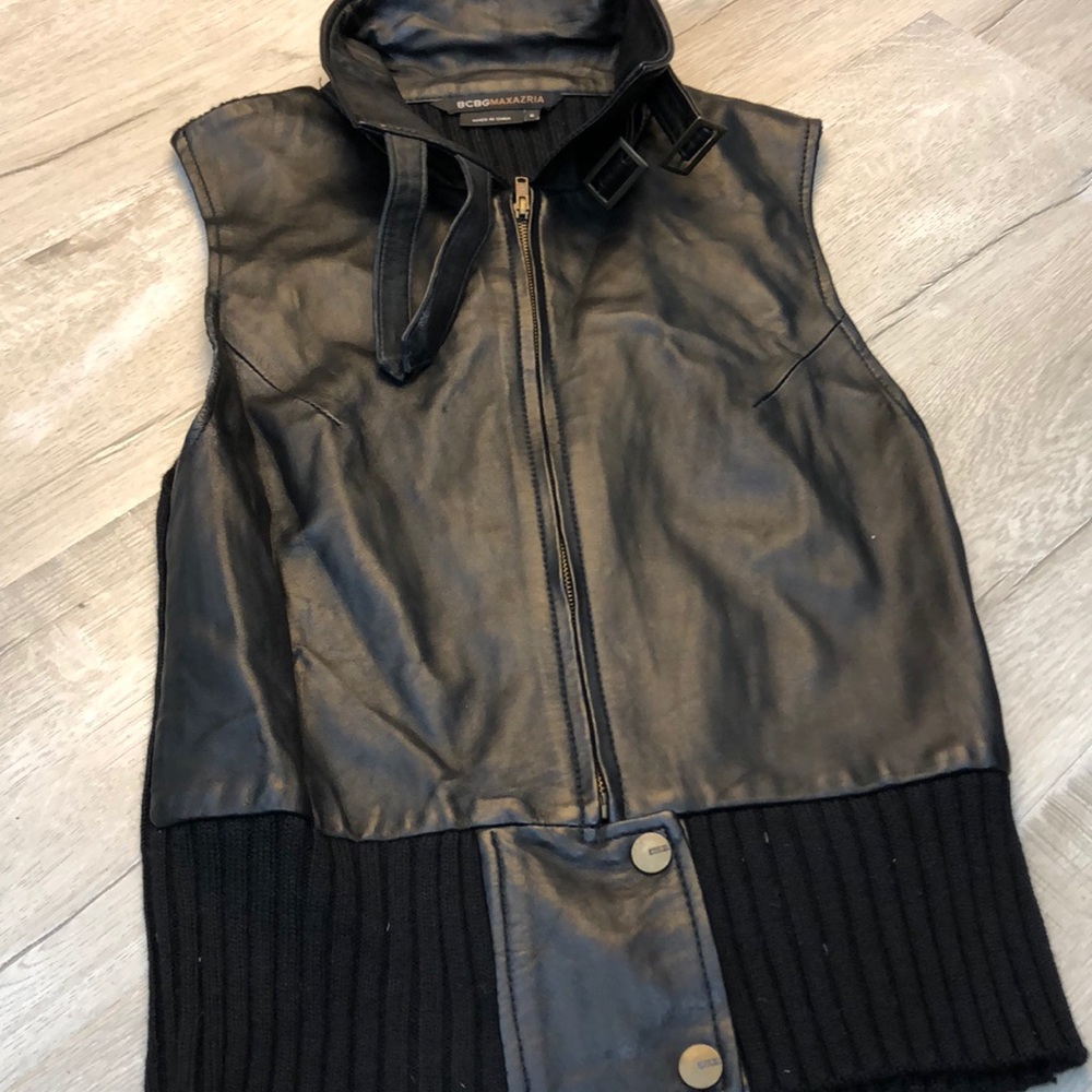 Sexy Af Partial Leather Partial Sweater Vest - image 5